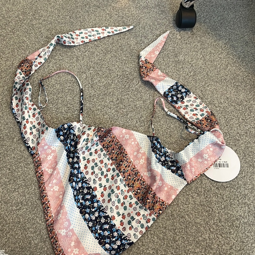 Bandana shirt with tags- adjustable straps